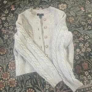 Forever 21 Gray Cardigan Sweater Chunky Knit